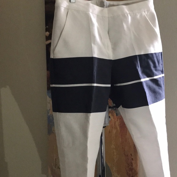 A.L.C. Pants - White and blue stripes pants